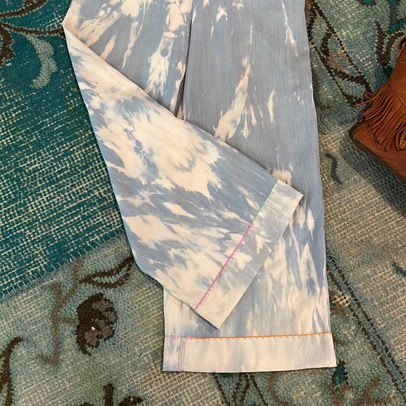 Upcycled F21 Jumper overall cropped hemmed ankle length a-line denim pant - Picture 14 of 16